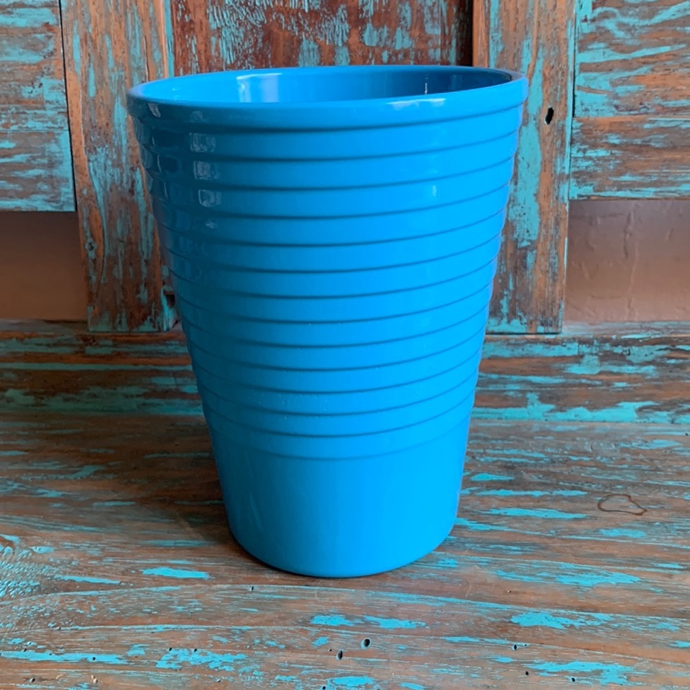 Van Krimpen Utensil Holder Planter Vase Light Blue Made in Germany